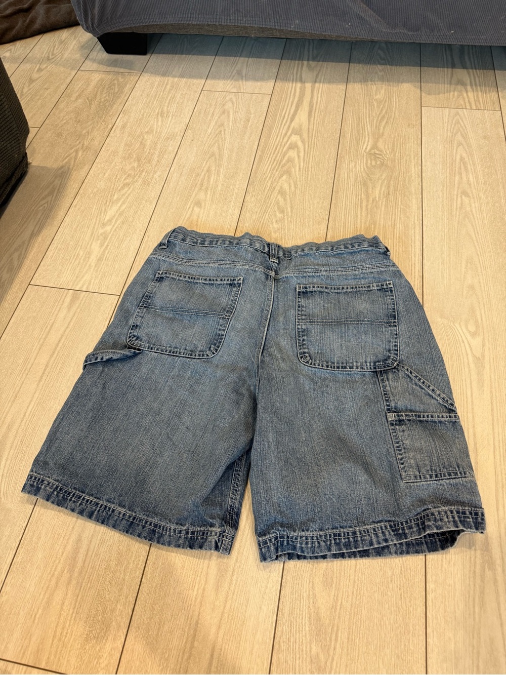 Urban Star vintage Y2K denim jorts cargo pocket shorts blue 100% cotton 36